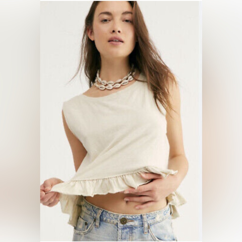 Free People Ellie Ruffle Tank Women’s Medium
